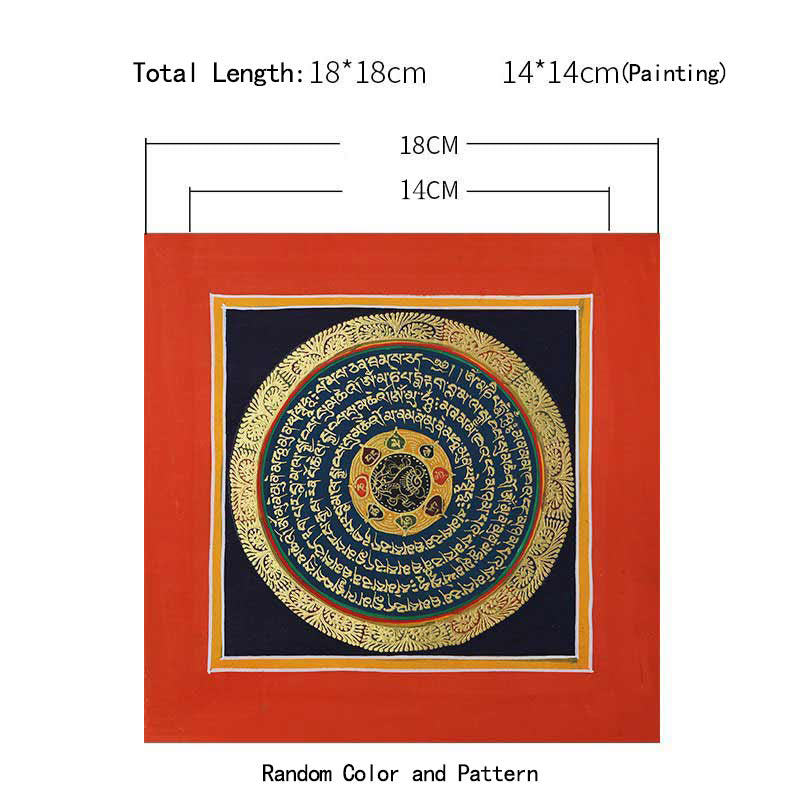 Handmade Tibetan Thangka Painting Decoration 26x26cm Random Pattern