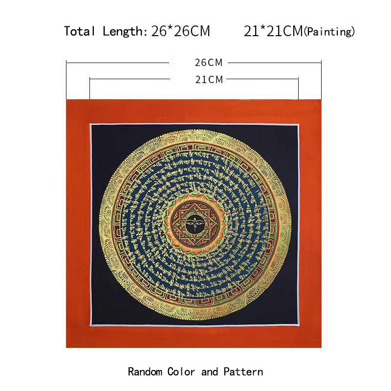 Handmade Tibetan Thangka Painting Decoration 26x26cm Random Pattern