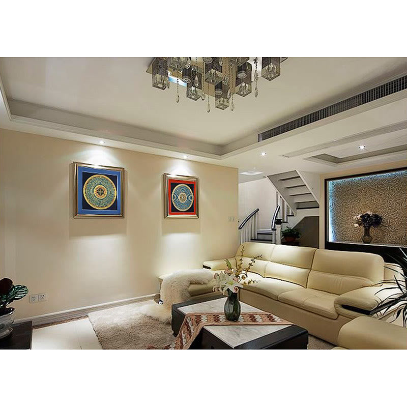 Handmade Tibetan Thangka Painting Decoration 26x26cm Random Pattern