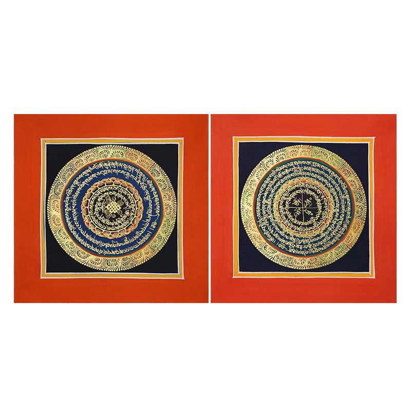 Handmade Tibetan Thangka Painting Decoration 26x26cm Random Pattern