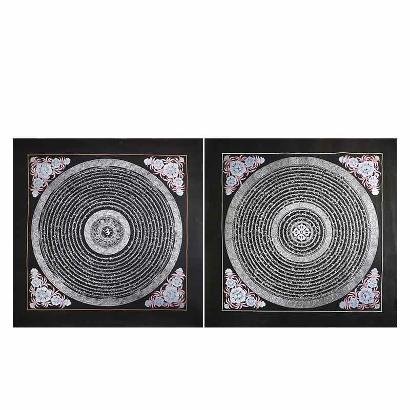 Handmade Tibetan Thangka Painting Decoration 26x26cm Random Pattern