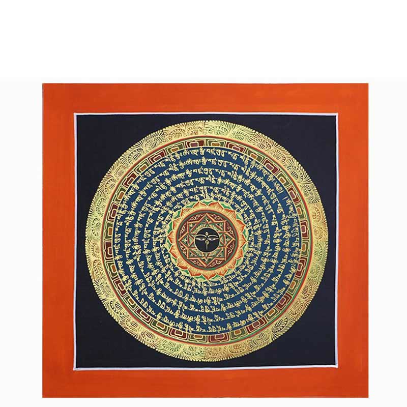 Handmade Tibetan Thangka Painting Decoration 26x26cm Random Pattern