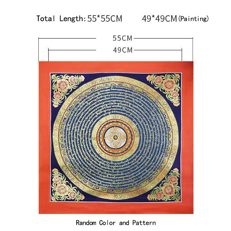 Handmade Tibetan Thangka Painting Decoration 26x26cm Random Pattern