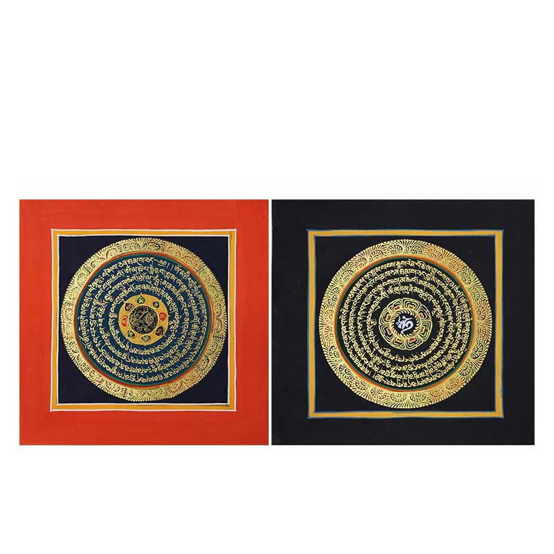 Handmade Tibetan Thangka Painting Decoration 26x26cm Random Pattern