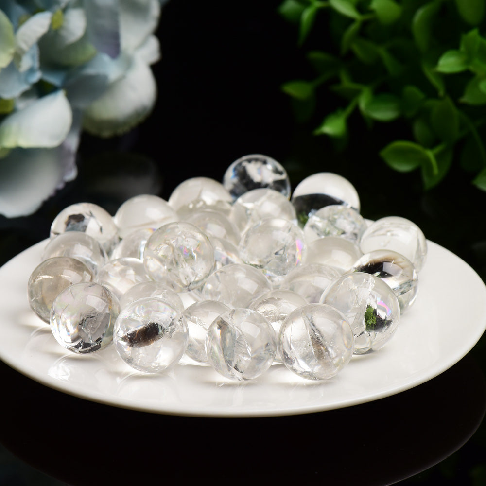 Healing 15mm Clear Quartz Crystal Sphere for Meditation