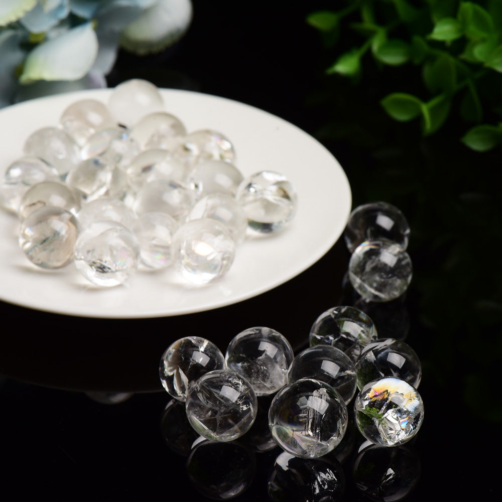 Healing 15mm Clear Quartz Crystal Sphere for Meditation