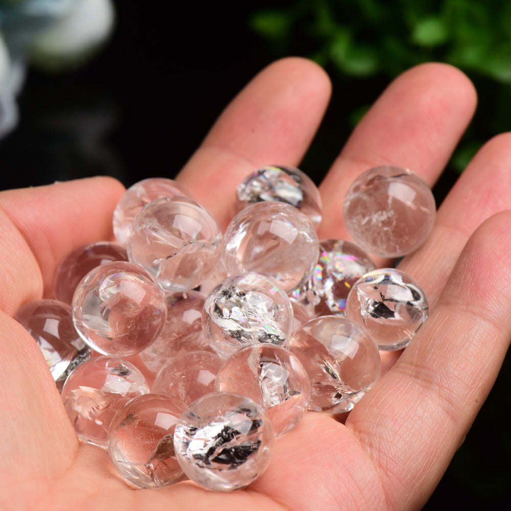 Healing 15mm Clear Quartz Crystal Sphere for Meditation