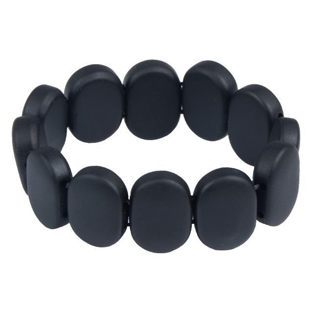 Natural Black Bian Stone Bracelet - Elegant Gem Jewelry
