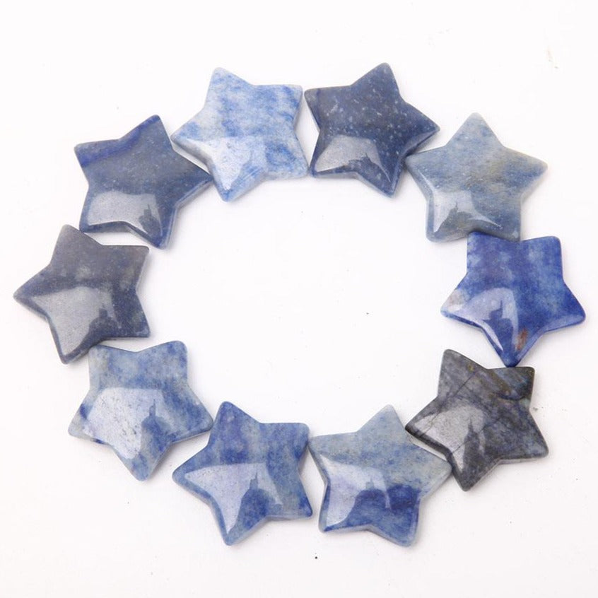 Healing Blue Aventurine 1.2-Inch Crystal Star Carvings