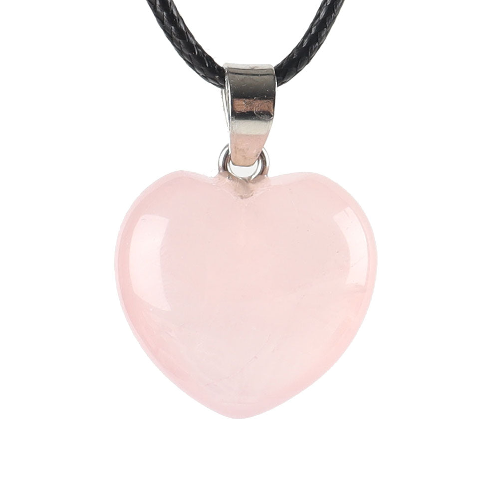Heart-Shaped Rose Quartz Pendant 0.79in Love Stone