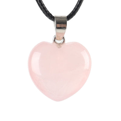 Heart-Shaped Rose Quartz Pendant 0.79in Love Stone