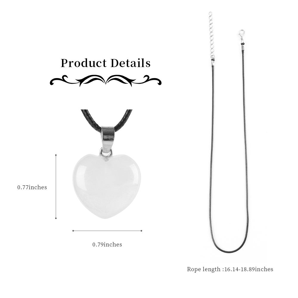 Heart-Shaped Rose Quartz Pendant 0.79in Love Stone
