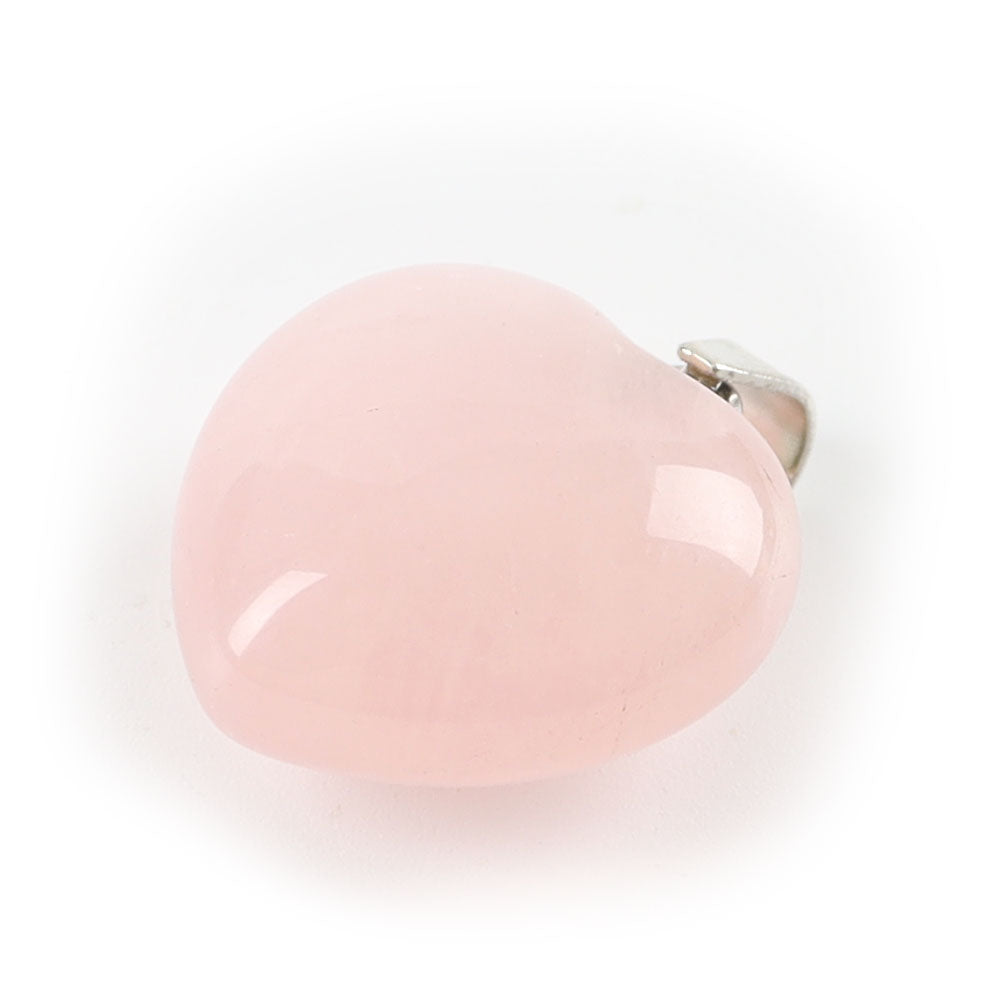 Heart-Shaped Rose Quartz Pendant 0.79in Love Stone