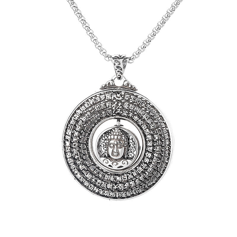 Heart Sutra Copper Buddha Peace Buckle Necklace
