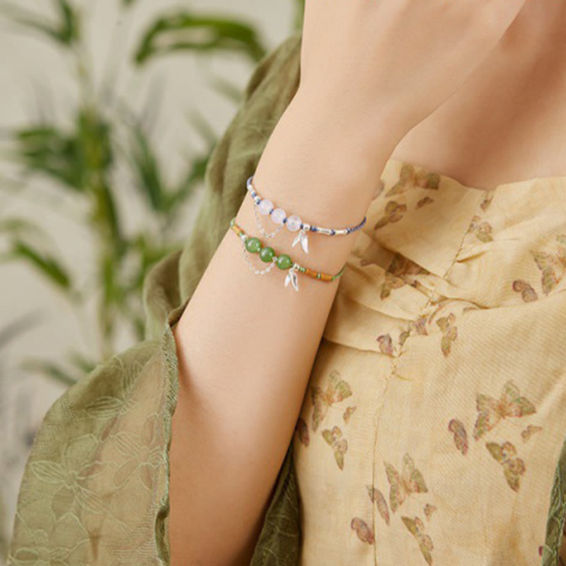 Hetian Jade & Chalcedony Bamboo Bracelet