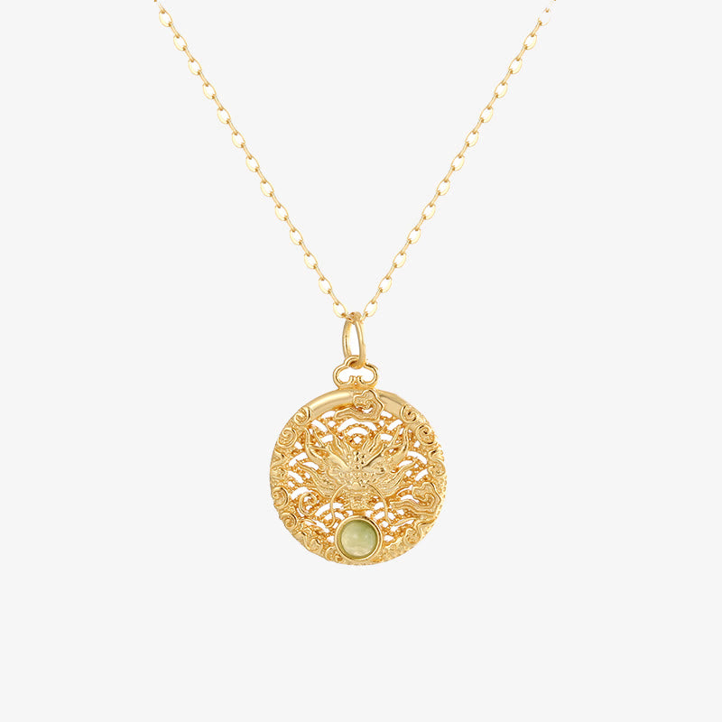 Hetian Jade Dragon Protection Necklace | Strength & Success