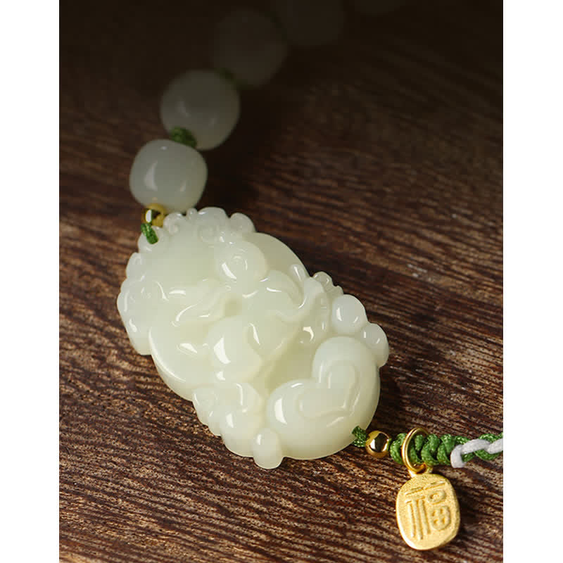 Hetian Jade Luck Bracelet | 925 Sterling Silver String