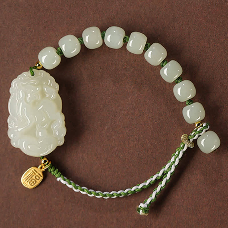 Hetian Jade Luck Bracelet | 925 Sterling Silver String