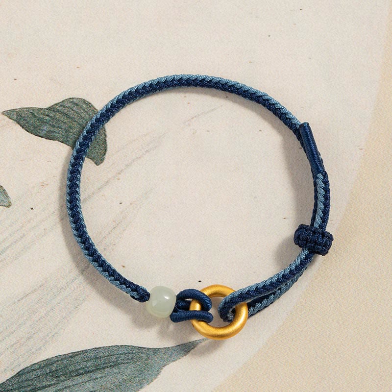 Hetian Jade Peace Buckle Bracelet 14-18cm | Sterling Silver