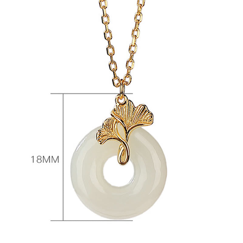 Hetian Jade Peace Buckle Necklace | Sterling Silver | Prosperity Balance