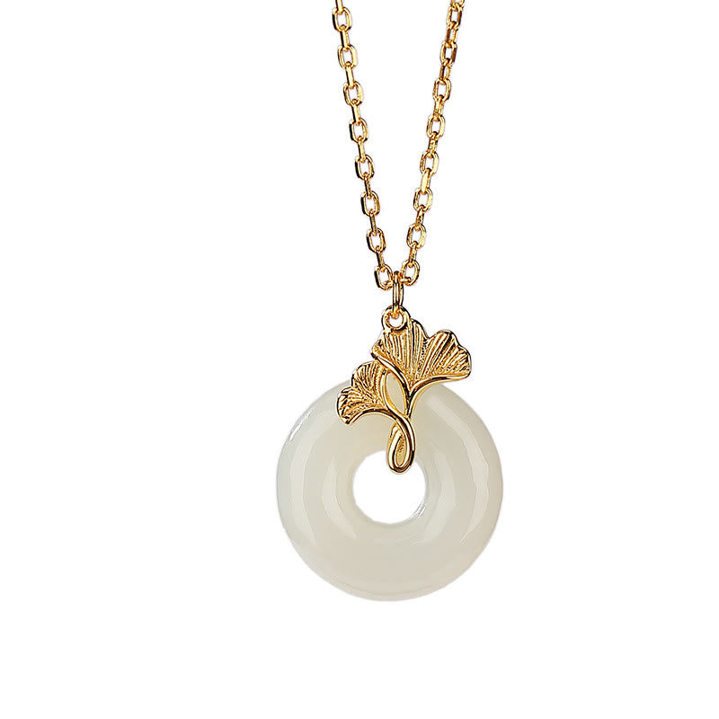 Hetian Jade Peace Buckle Necklace | Sterling Silver | Prosperity Balance