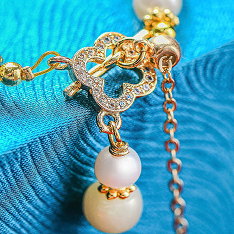 Hetian Jade Pearl Abundance Bracelet for Prosperity & Balance