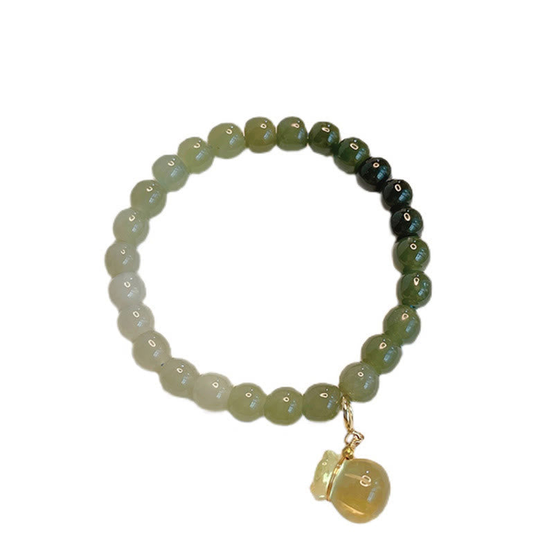 Hetian Jade Prosperity Money Bag Charm Bracelet