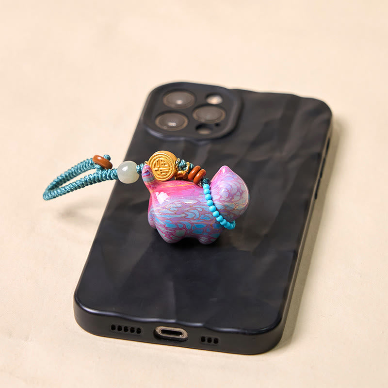 Hetian Jade & Sandalwood Fu Abundance Spiritual Key Chain