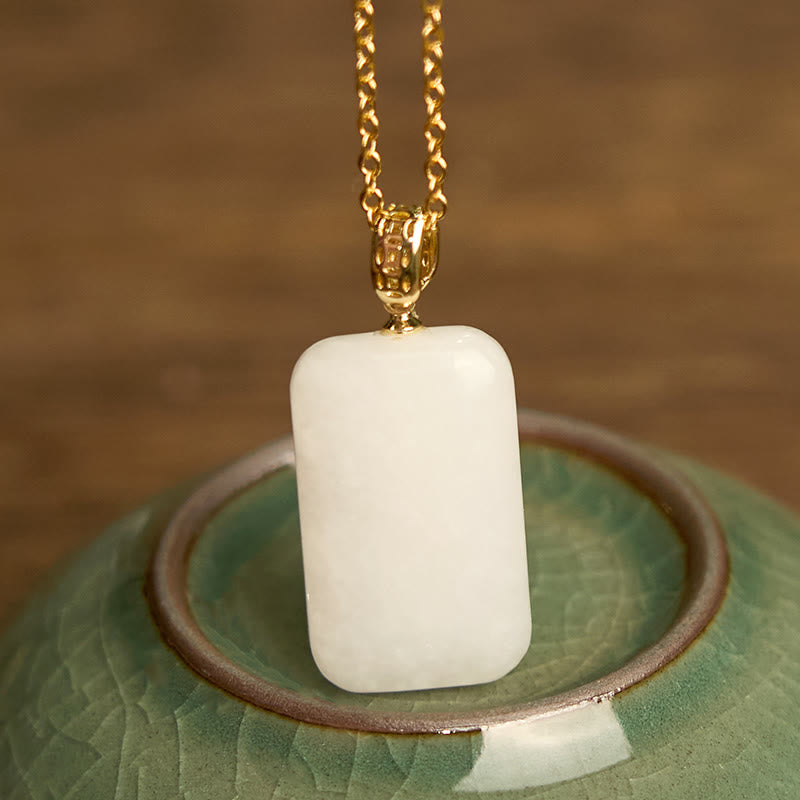 Hetian Jade Silver Necklace for Prosperity & Balance