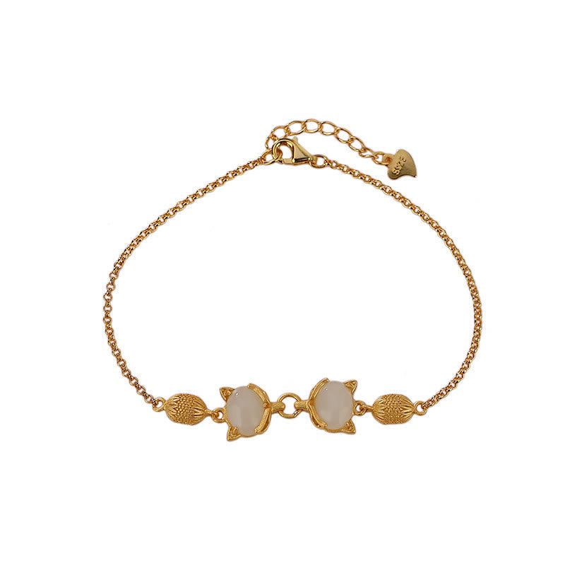 Hetian White & Cyan Jade Bracelet for Luck & Protection