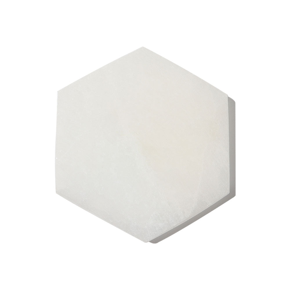 Hexagon Selenite Charging Plate 3.17 Inch Raw Crystal