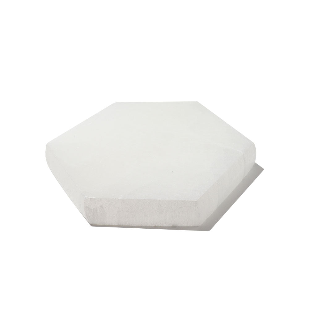 Hexagon Selenite Charging Plate 3.17 Inch Raw Crystal
