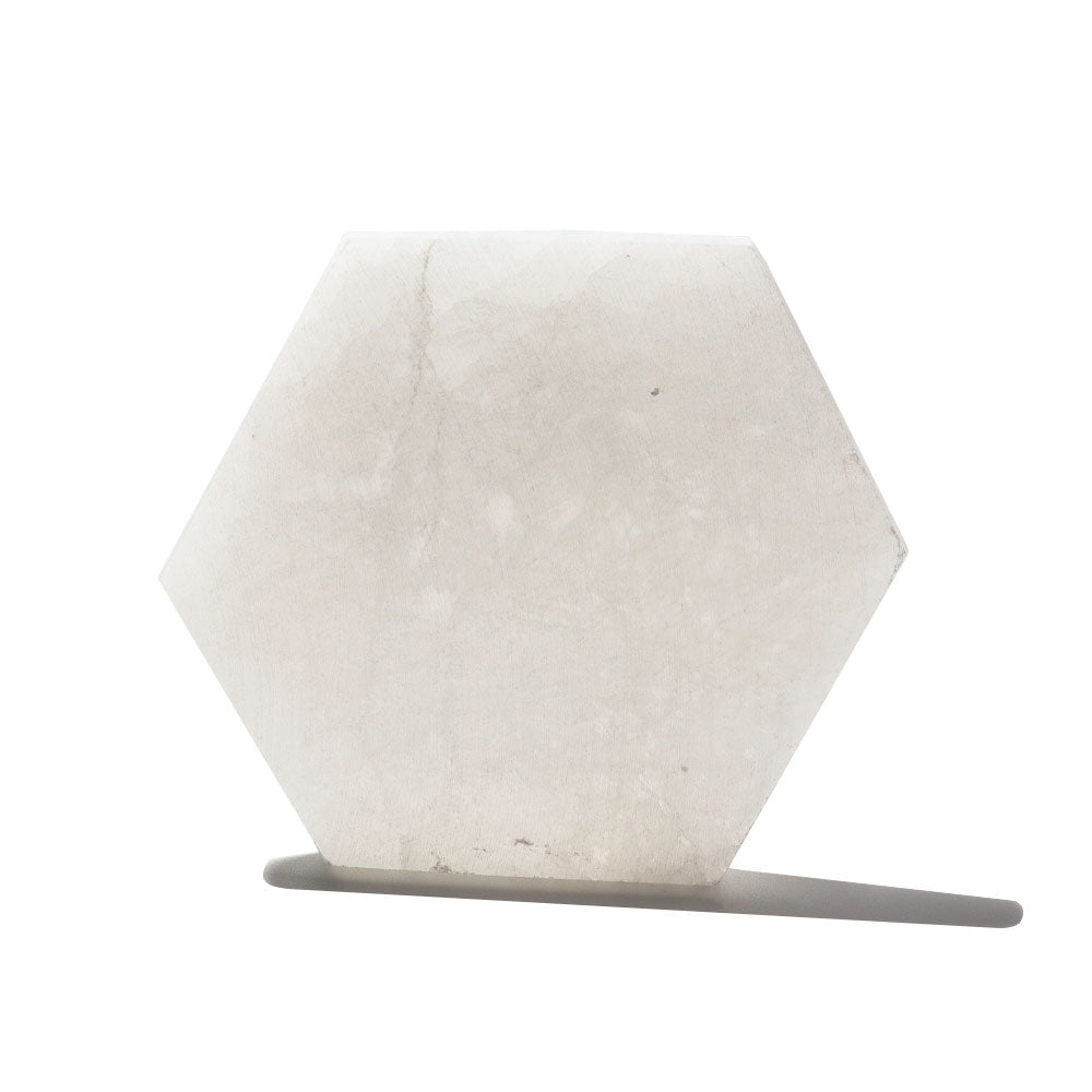 Hexagon Selenite Charging Plate 3.17 Inch Raw Crystal