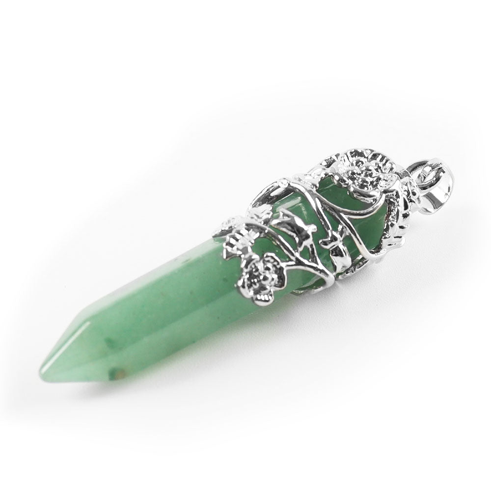 Hexagonal Rose Quartz Wire Wrapped Crystal Pendant