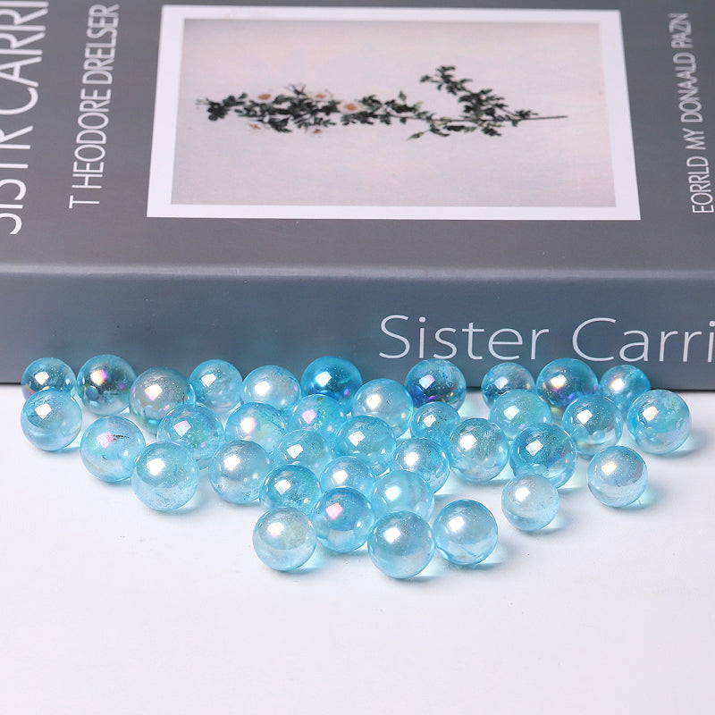 High Quality 0.5-0.7 inch Blue Aura Angel Crystal Sphere