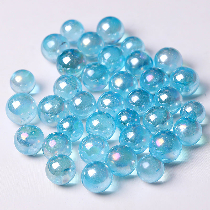 High Quality 0.5-0.7 inch Blue Aura Angel Crystal Sphere