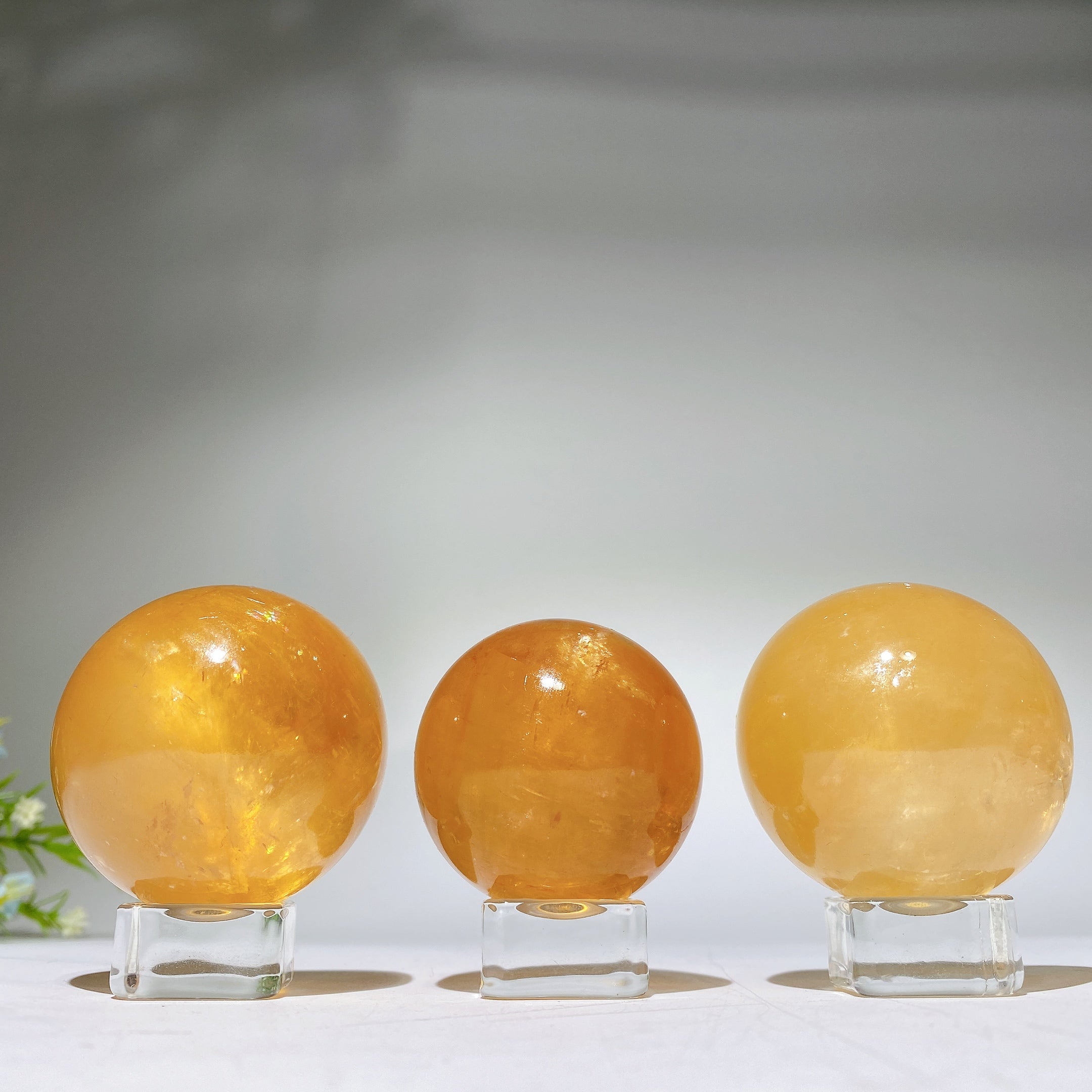 Honey Calcite Crystal Sphere 47-52mm for Healing