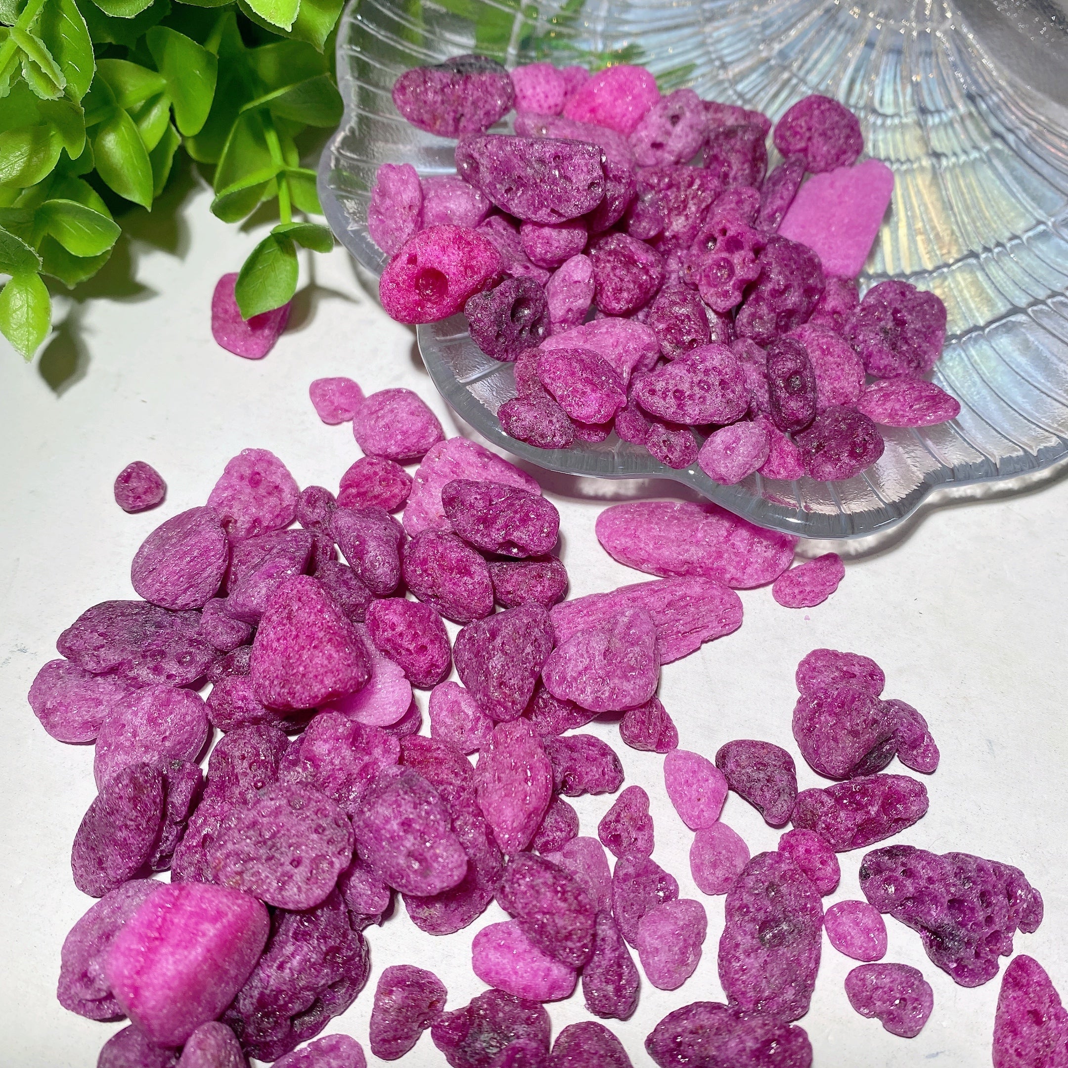 Honeycomb Ruby Calcite Chips 10-20mm for Crystal Healing