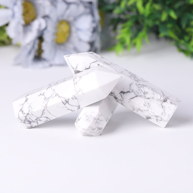 Howlite Crystal Tower 2.4-4.5 inch Healing Point