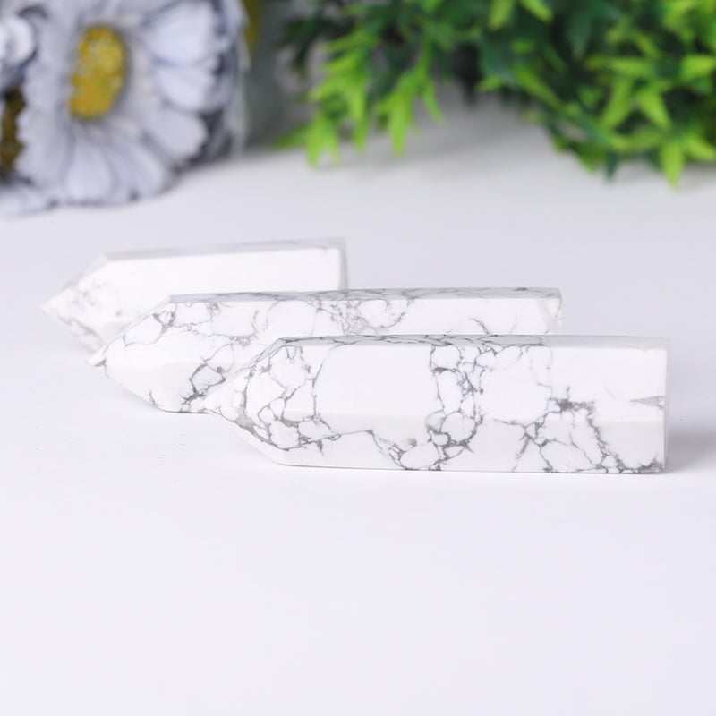 Howlite Crystal Tower 2.4-4.5 inch Healing Point