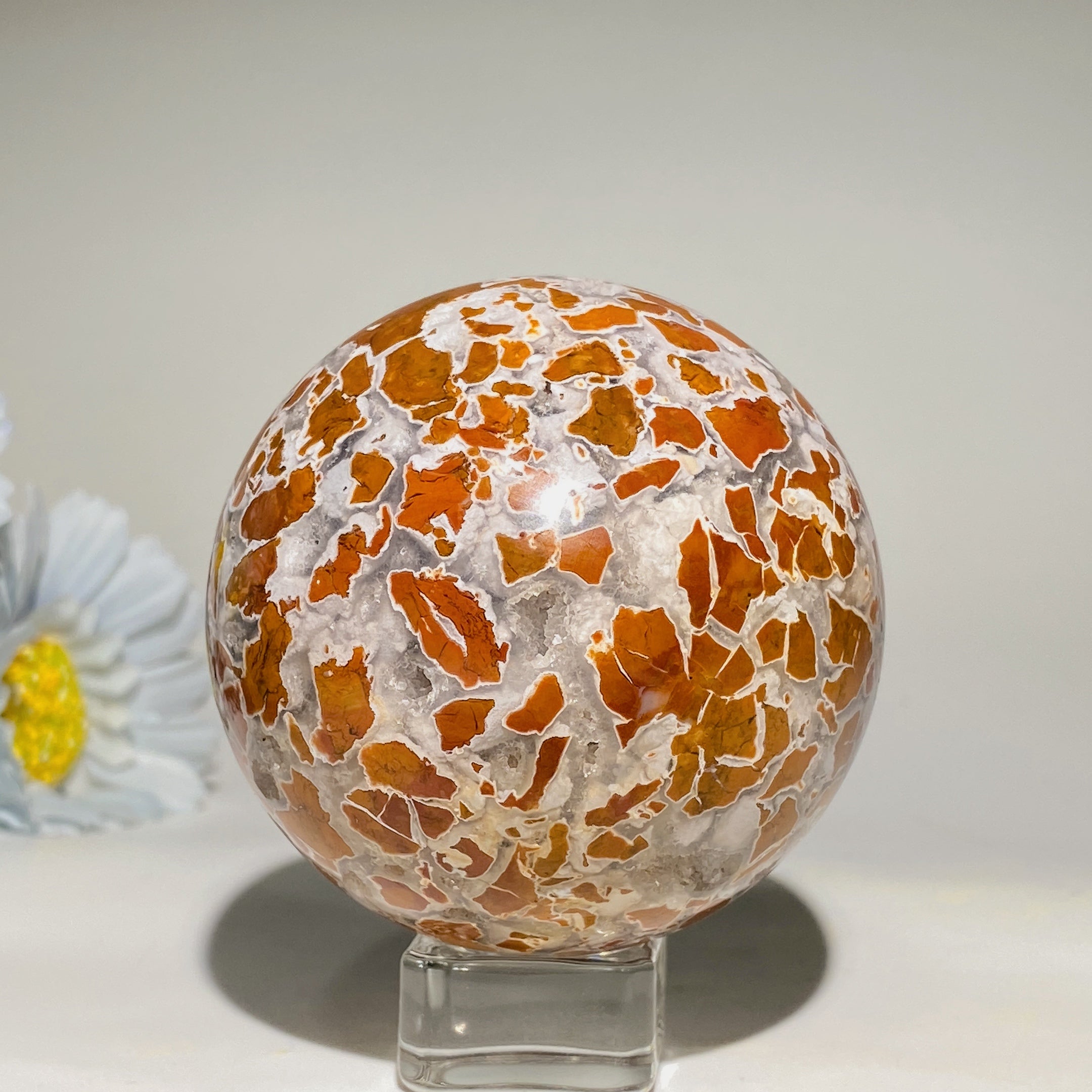 Indonesia Yellow Agate Druzy Quartz Sphere 2.5-4 Inch Healing