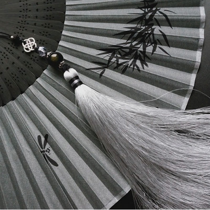 Ink Bamboo Chinese Folding Fan 21cm | Calmness & Elegance