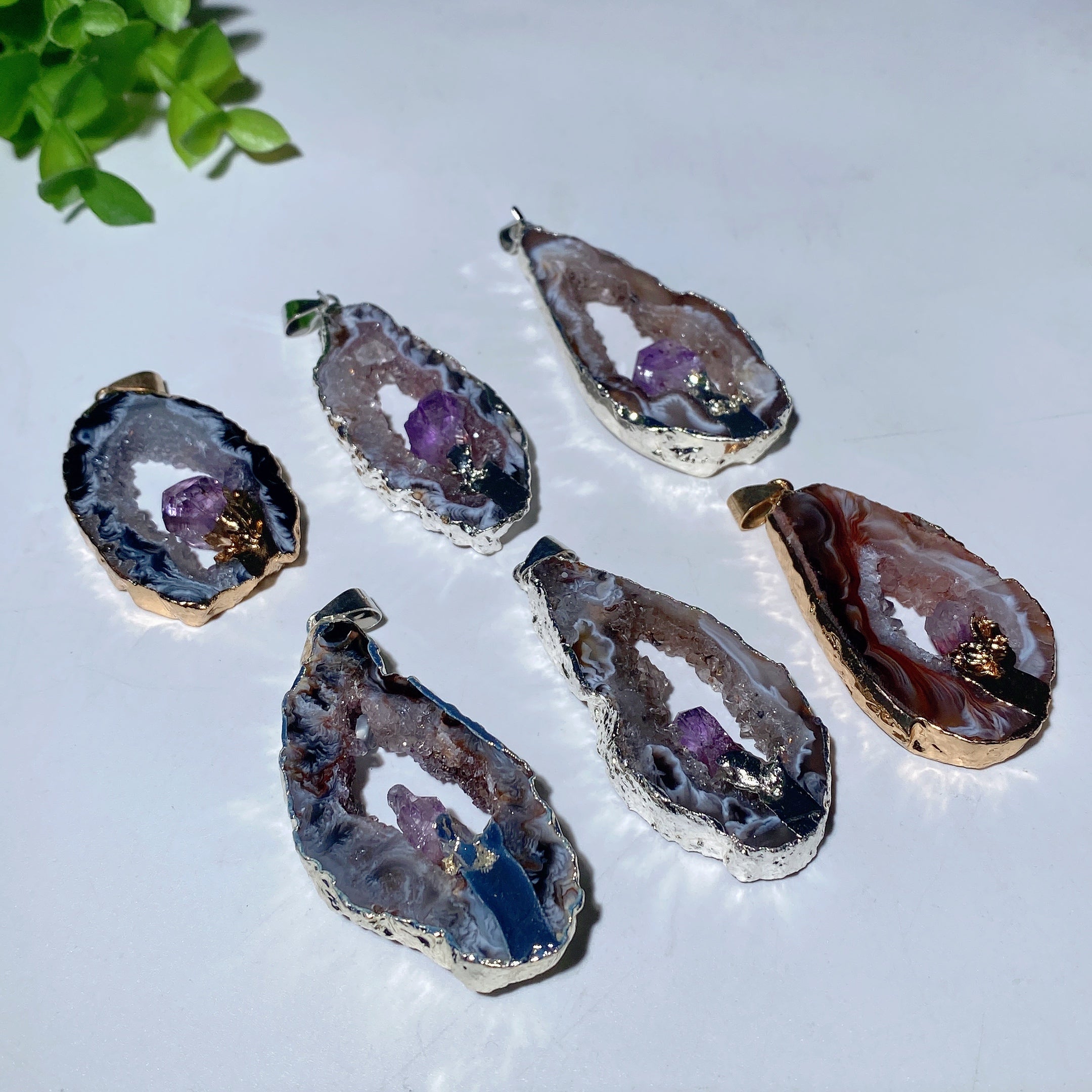 Irregular Druzy Amethyst Pendant 1.5-2 inch Crystal Healing