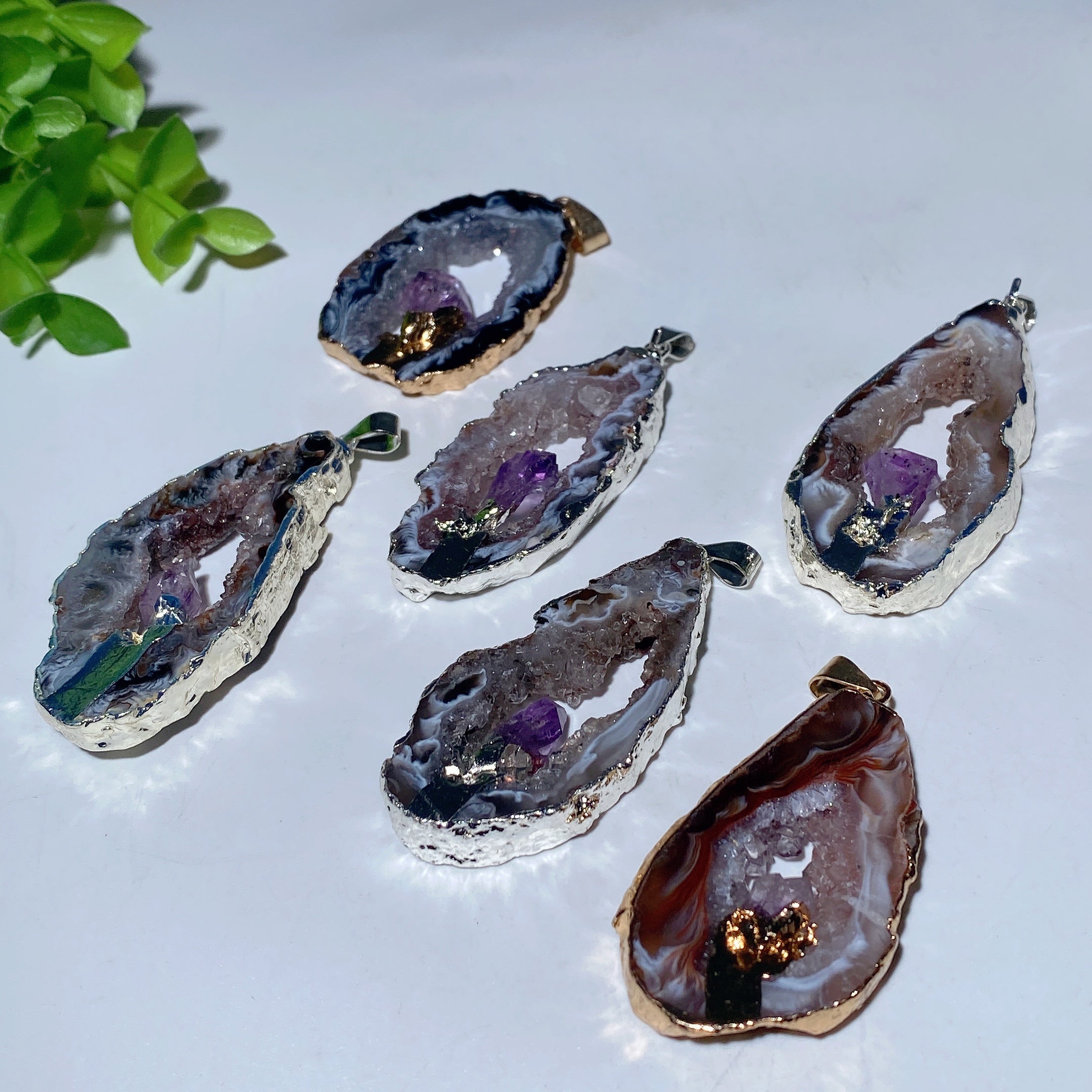 Irregular Druzy Amethyst Pendant 1.5-2 inch Crystal Healing