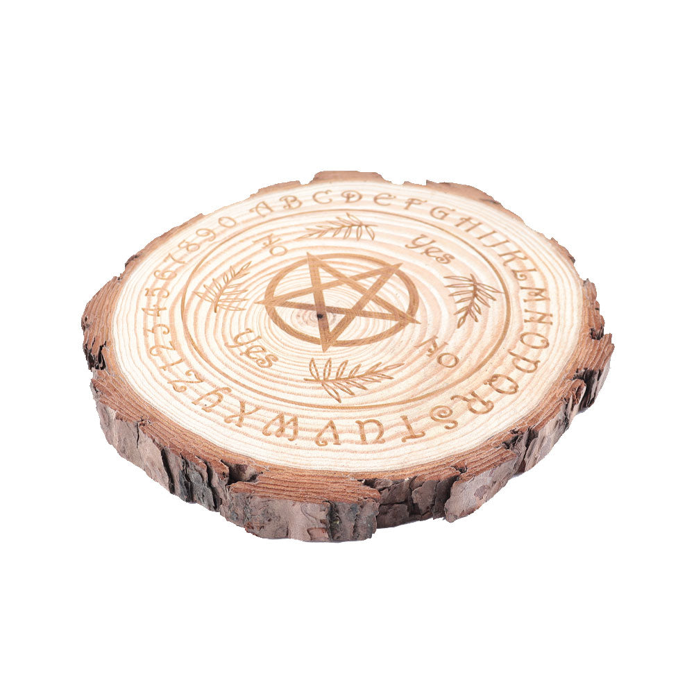 Irregular Round Wooden Coaster Natural Wood 6.25-7.03 inch