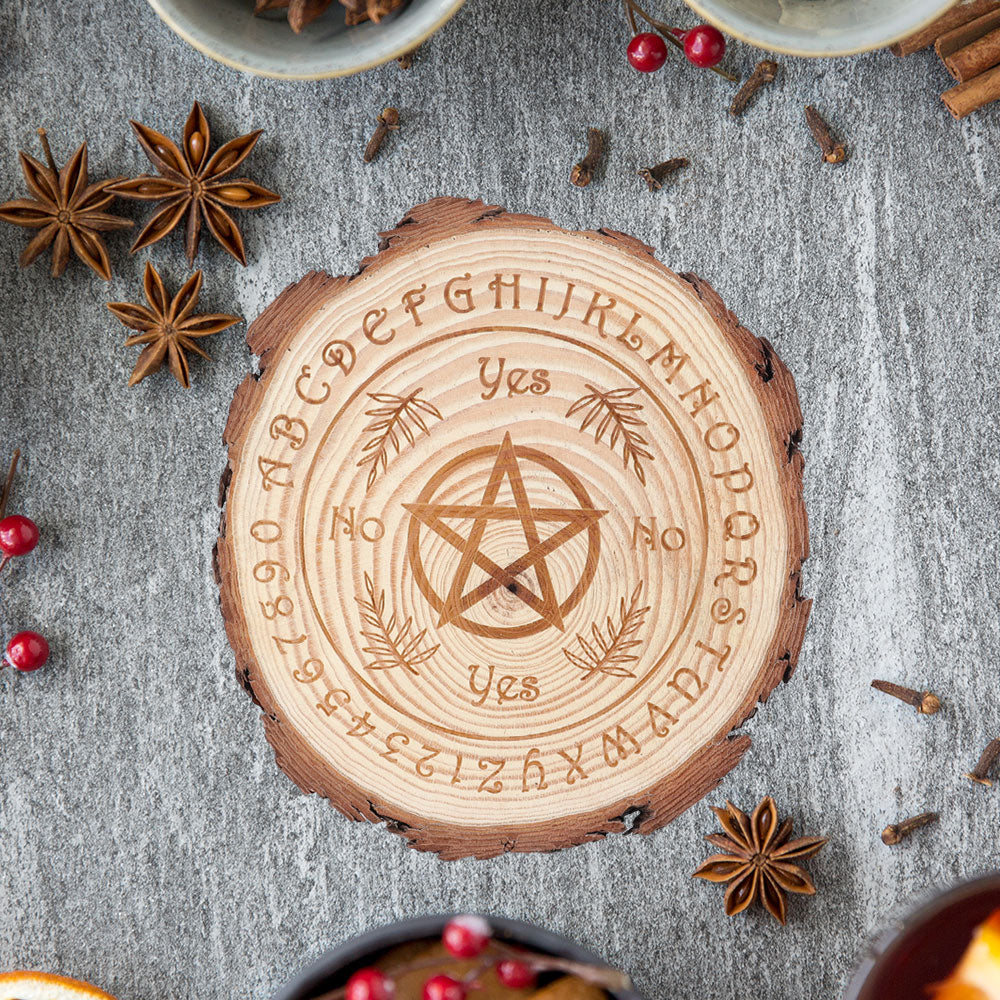 Irregular Round Wooden Coaster Natural Wood 6.25-7.03 inch