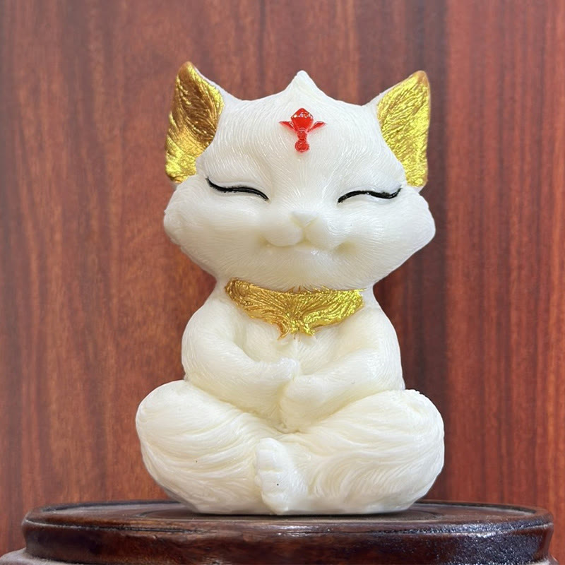 Ivory Fruit Nine-Tailed Fox Spiritual Animal Figurine 11cm