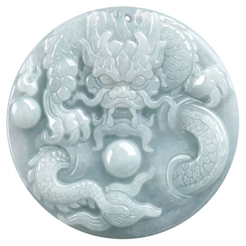 Jade Dragon Amulet Necklace for Success and Protection