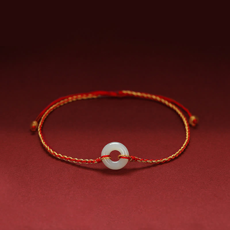 Jade Luck Abundance Braided Bracelet & Anklet with Peace Buckle