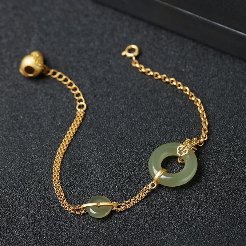 Jade Peace Buckle Bracelet for Prosperity & Harmony